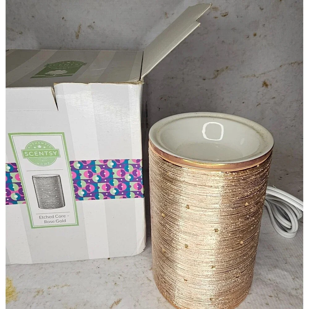 NEW Scentsy Etched Core Rose Gold Warmer – Glam Electroplated Finish